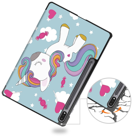 Pouzdro pro Samsung Galaxy Tab S9 Plus, Smartcase, unicorn