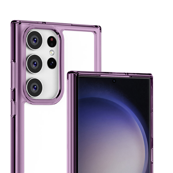 Pouzdro pro Samsung Galaxy S23 Ultra, Fusion Hybrid, transparentní / fialové