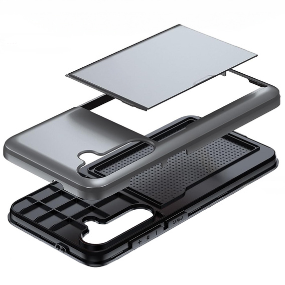 Pouzdro pro Samsung Galaxy A56 5G, Sliding Card Holder, šedé