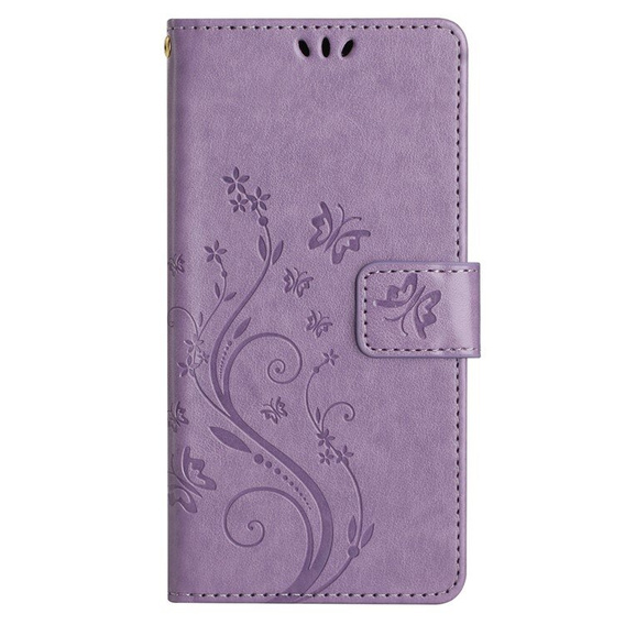 Klopové pouzdro pro Samsung Galaxy A55 5G, Wallet, Butterfly, fialové