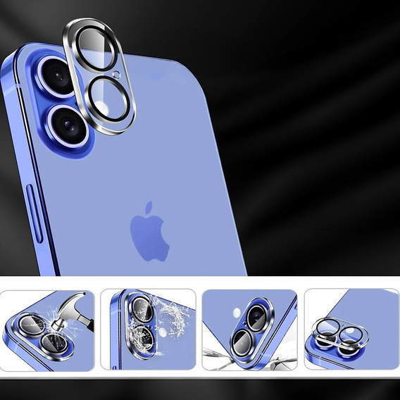 Tvrzené sklo na fotoaparát pro iPhone 16 / 16 Plus, černé