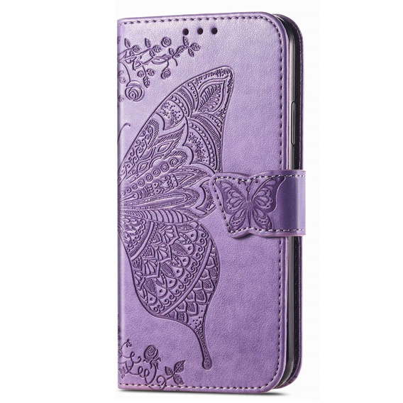 Klopové pouzdro pro Samsung Galaxy M13, Butterfly, fialové