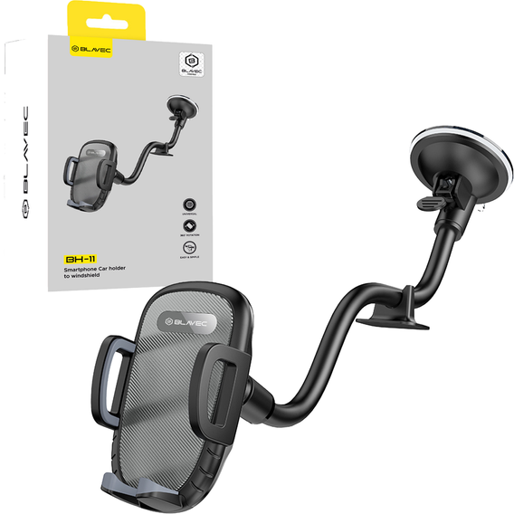 Držák na čelní sklo automobilu s nastavitelným ramenem pro smartphony