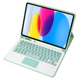 Pouzdro + klávesnice iPad 10.9 2022 10 Gen, TouchPad Pen Slot, světle zelené