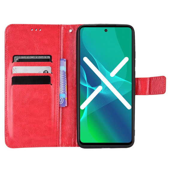 Klopové pouzdro pro Oppo Reno7 4G, Crazy Horse Wallet, červené