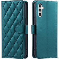 Pouzdro s klopou pro Samsung Galaxy A16, Rhombus Crossbody Leather, zelené