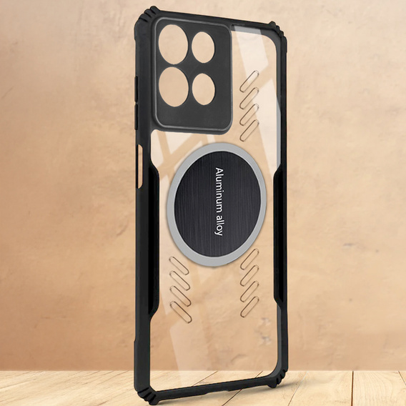 Pouzdro pro Motorola Moto G15 / Motorola Moto G15 Power, s magnetickou fólií, transparentní / černé