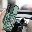 Pancéřové pouzdro pro Samsung Galaxy A26, CamShield Slide, zelené + tvrzené sklo 9H