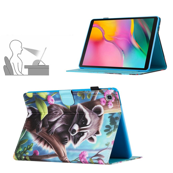 Pouzdro pro Samsung Galaxy Tab S6 Lite 2022 / 2020, s klopou, raccoon