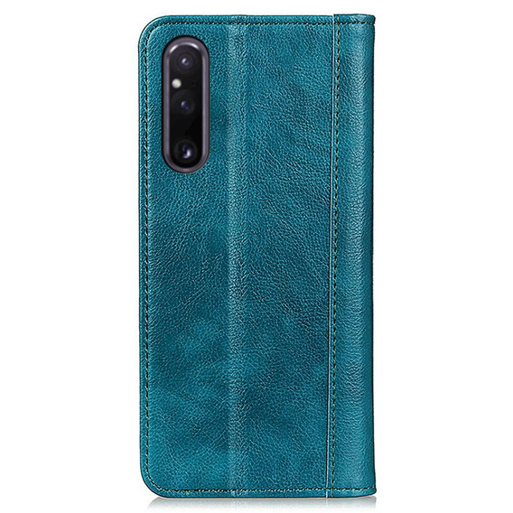 Pouzdro pro Sony Xperia 1 V, Wallet Litchi Leather, zelené