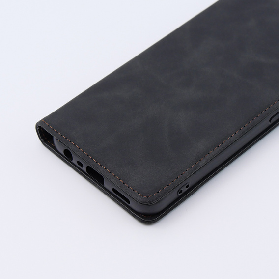 Pouzdro pro Oppo A78 4G, ERBORD Vintage peněženka s klopou, černé