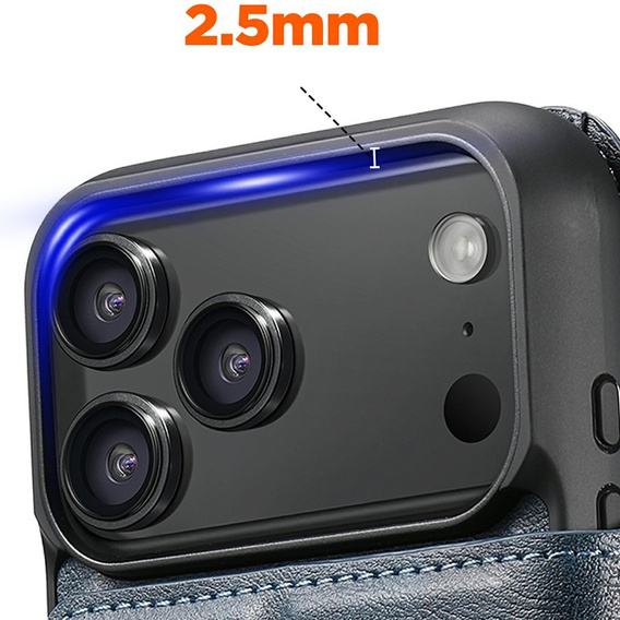 Flipové pouzdro 2 v 1 pro iPhone 17 Pro, SUTENI, pro MagSafe, modré