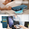 Flipové pouzdro CASEME pro Samsung Galaxy Z Fold6 5G, Litchi Wallet, modré