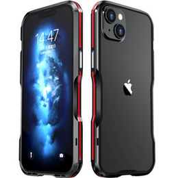 Pouzdro LUPHIE pro iPhone 14, Armor Bumper, černá / červená