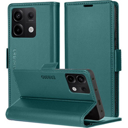 Pouzdro pro Xiaomi Redmi Note 13 Pro 5G, ERBORD Glossy Litchi, flipová peněženka, zelené