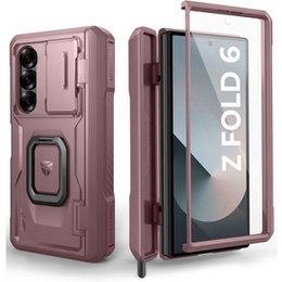 Pancéřové pouzdro pro Samsung Galaxy Z Fold 6 5G, Dexnor Full Body S-Pen Slot, růžové