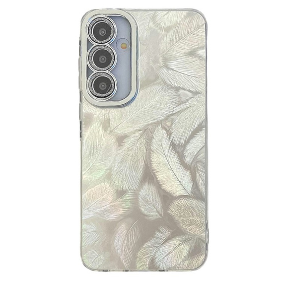 Pouzdro pro Samsung Galaxy A36 5G / A56 5G, Feather, stříbrné
