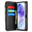 Pouzdro CASEME pro Samsung Galaxy A55 5G, RFID Leather Wallet, s popruhem přes rameno, černé