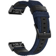 Pasek Canvas+Leather do Garmin Fenix 5/6/7 Pro Forerunner 935/945/955 - Blue