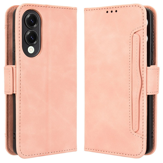 Klopové pouzdro pro Samsung Galaxy S25 Edge, Card Slot, růžové