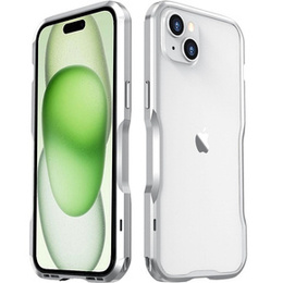 Pouzdro LUPHIE pro iPhone 15, Armor Bumper, stříbrné