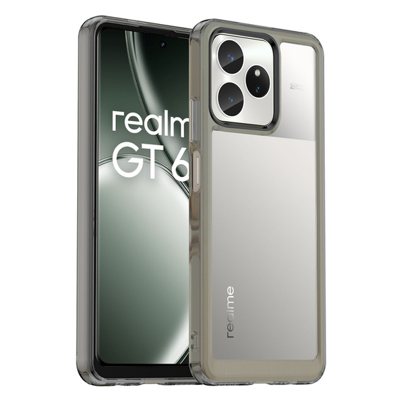 Pouzdro pro Realme GT 6 / 6T, Fusion Hybrid, transparentní / černé