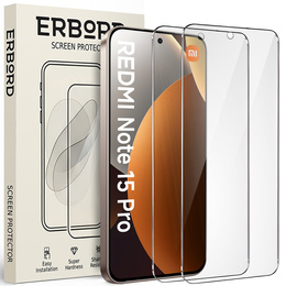 2x tvrzené sklo ERBORD 9H Hard Glass pro Xiaomi Redmi Note 15 Pro 5G
