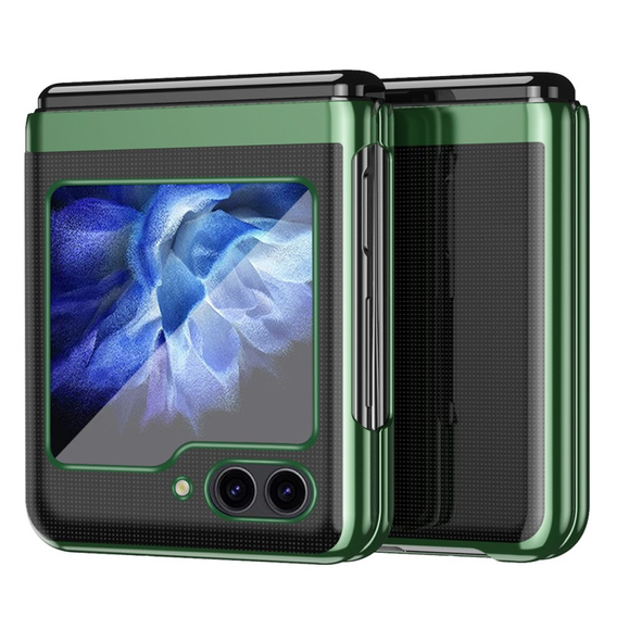 Pouzdro pro Samsung Galaxy Z Flip7 FE / Z Flip6, PC Case, transparentní / zelené