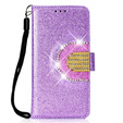 Klopové pouzdro pro Huawei P Smart 2019 / Honor 10 Lite, Glitter Mirror Wallet, fialové
