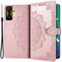 Klopové pouzdro pro Xiaomi Poco F4 GT, Mandala, růžové rose gold