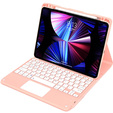 Pouzdro + klávesnice iPad Air 10.9 4 2020 / 5 2022, Touchpad, růžové rose gold