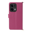 Flipové pouzdro pro Oppo Reno 13 5G, Crossbody Leather Wallet, kaštanové