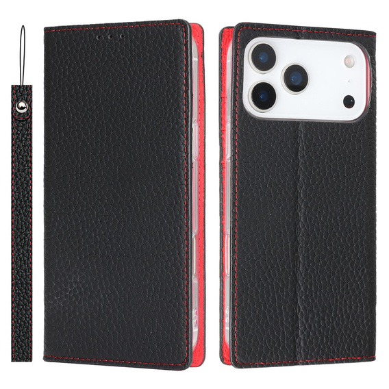 Pouzdro s klopou Litchi Skin Grain pro iPhone 17 Pro Max