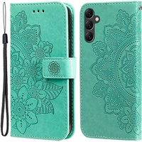 Klopové pouzdro pro Samsung Galaxy A14 4G/5G, Mandala Flower, zelené