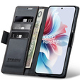 Pouzdro pro Oppo Reno 11F, ERBORD Glossy Litchi, flipová peněženka, černé