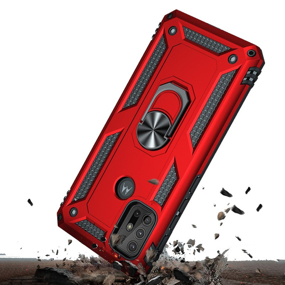 Pancéřové pouzdro pro Motorola Moto G10/G30, Nox Case Ring, červené