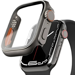 2w1 Etui + Szkło Hartowane Case do Apple Watch 7 / 8 41MM, Czarne/Czerwone