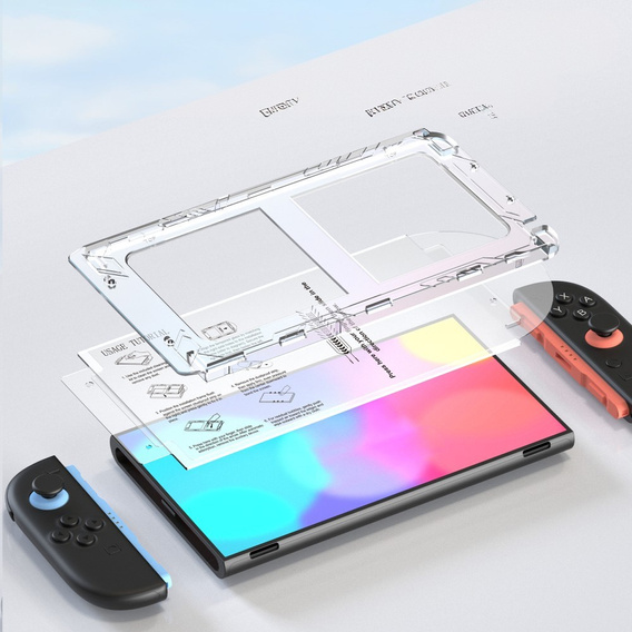 2× Tvrzené sklo s instalační rámečkem pro Nintendo Switch 2