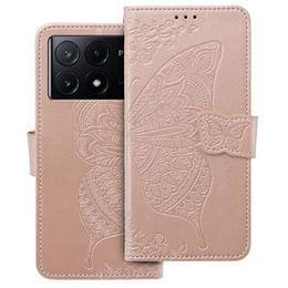 Klopové pouzdro pro Xiaomi Poco X6 Pro 5G, Butterfly, fialové