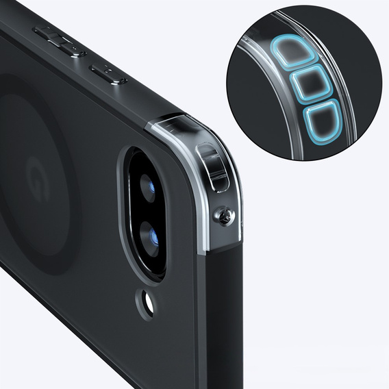 Pouzdro pro Google Pixel 9A, pro MagSafe, ERBORD Matt Case, černý