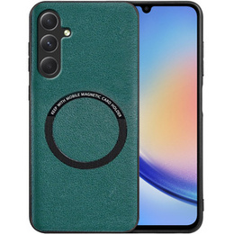 Pouzdro pro Samsung Galaxy A34 5G, Leather Hybrid MagSafe, zelené