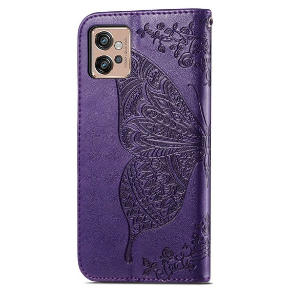 Klopové pouzdro pro Motorola Moto G32, Butterfly, fialové