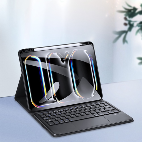 Pouzdro + klávesnice Apple iPad Pro 11" 5 gen. 2024, Dux Ducis TouchPad Leather Pen Slot, černé