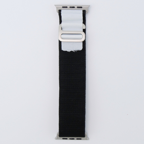 Nylonový řemínek pro Apple Watch 1/2/3/4/5/6/7/8/SE/ULTRA 42/44/45/49 mm, černý / bílý