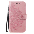 Klopové pouzdro pro Samsung Galaxy S21 FE, Mandala, růžové rose gold