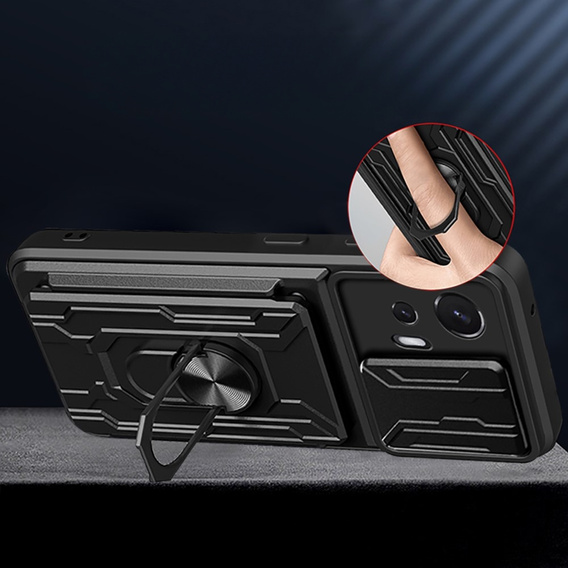 Pancéřové pouzdro pro Motorola Edge 30 Neo 5G, Camera Slide Card Slot, černé