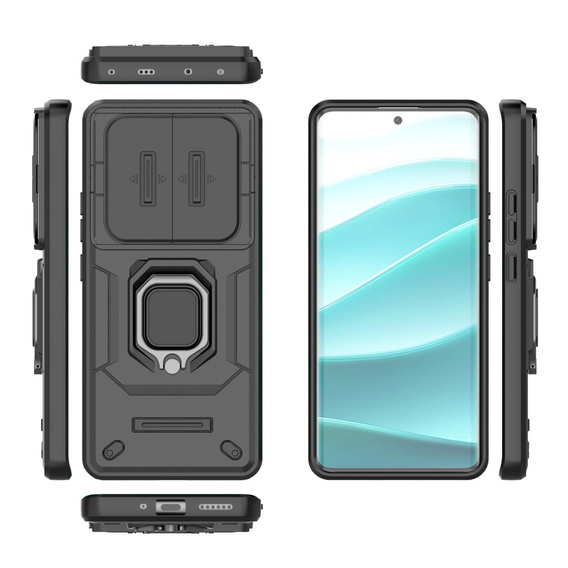 Pouzdro pro Xiaomi Redmi Note 14 Pro 5G /  Poco X7 5G, KickStand Camera Lens, černé