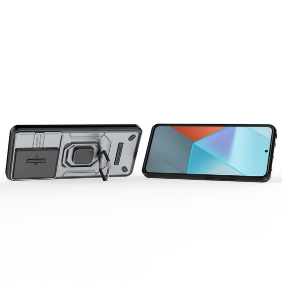 Pouzdro pro Xiaomi Redmi Note 13 Pro 5G, KickStand Camera Lens, šedé