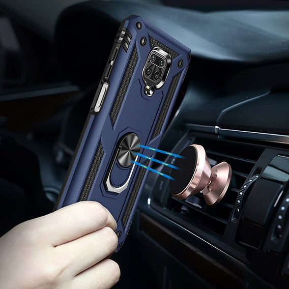 Pancéřové pouzdro pro Xiaomi Redmi Note 9S / 9 Pro, Nox Case Ring, námořnicky modré