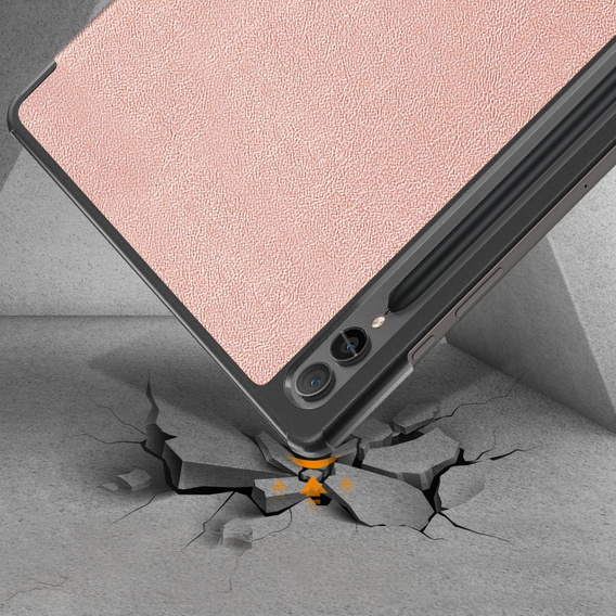 Pouzdro pro Samsung Galaxy Tab S9 FE+ Plus, Smartcase s prostorem pro stylus, růžové rose gold